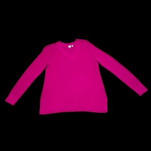GAP Textured V Neck Sweater BELLA 
FUCHSIA PETAL XL